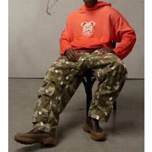 Dead Atlantic Men's Orange Graphic Print Bulldog Hoodie Size L